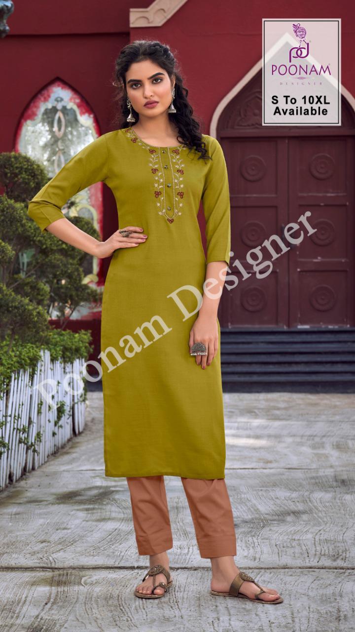 Kadlee Diva Rayon Kurtis with Cotton Pant and Georgette Dupatta Wholesale  Collection