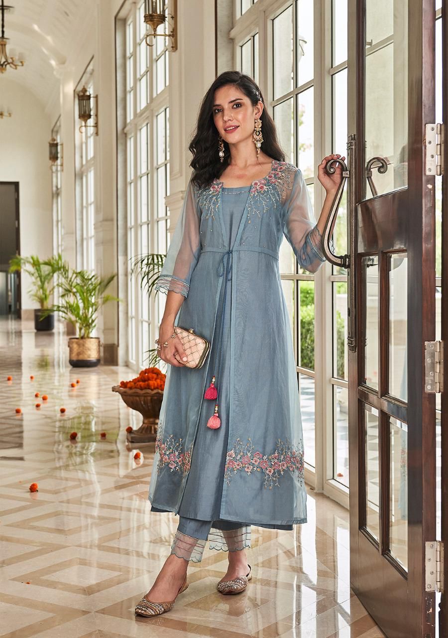Party Wear White and Off White color Art Silk fabric Kurti : 1900369