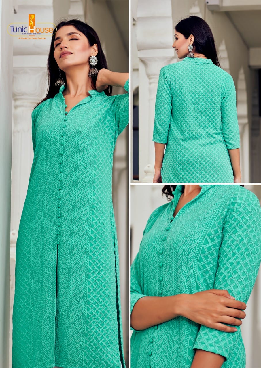 Saadgi Lucknowi Chikan Kurtis for Women - Pure Cotton & Embroidered Long  Kurti/Kurta : Amazon.in: Fashion